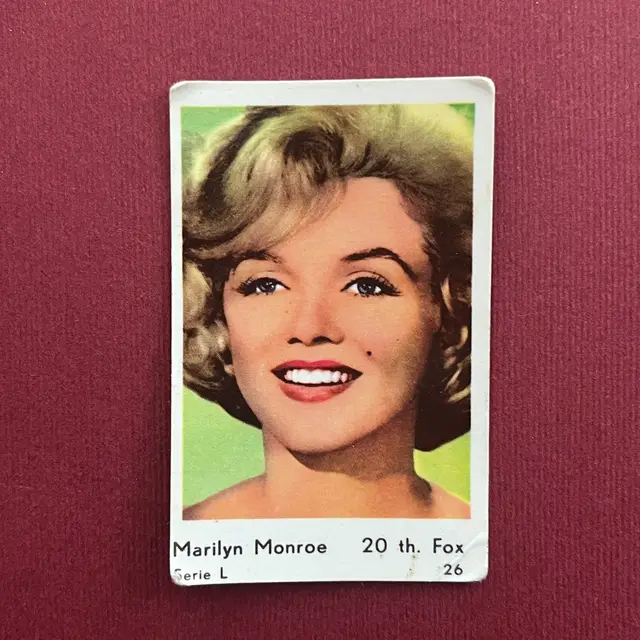 1960 Vintage Trading Card Movie Stars Serie L Marilyn Monroe #26
