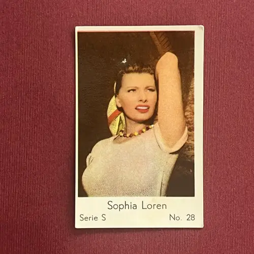 Sophia Loren 1957 Dutch Gum Serie S #28 Vintage Trading Card