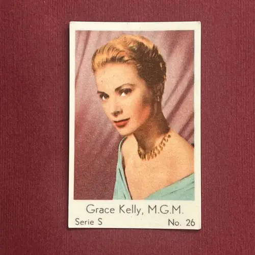Grace Kelly 1957 Dutch Gum Serie S #26 Hollywood Trading Card
