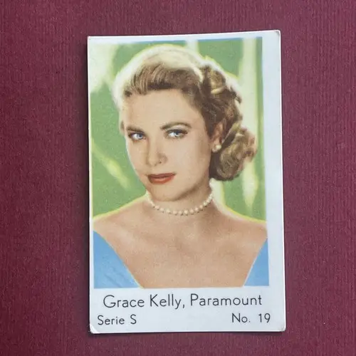 Grace Kelly 1957 Dutch Gum Serie S #19 Hollywood Trading Card