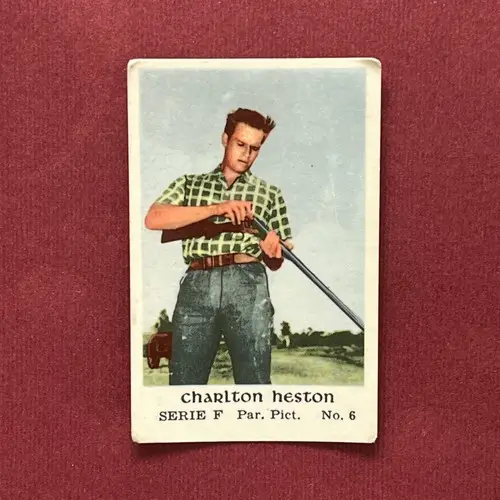 Charlton Heston 1956 Dutch Gum Serie F #6 Hollywood Trading Card