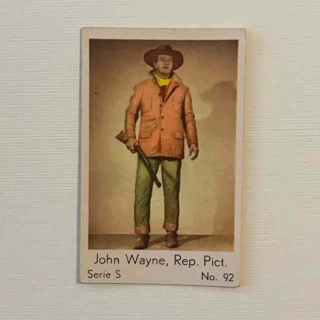 John Wayne 1957 Dutch Gum Serie S #92 Vintage Trading Card