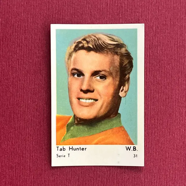 Tab Hunter 1958 Dutch Gum Serie T #31 Vintage Trading Card