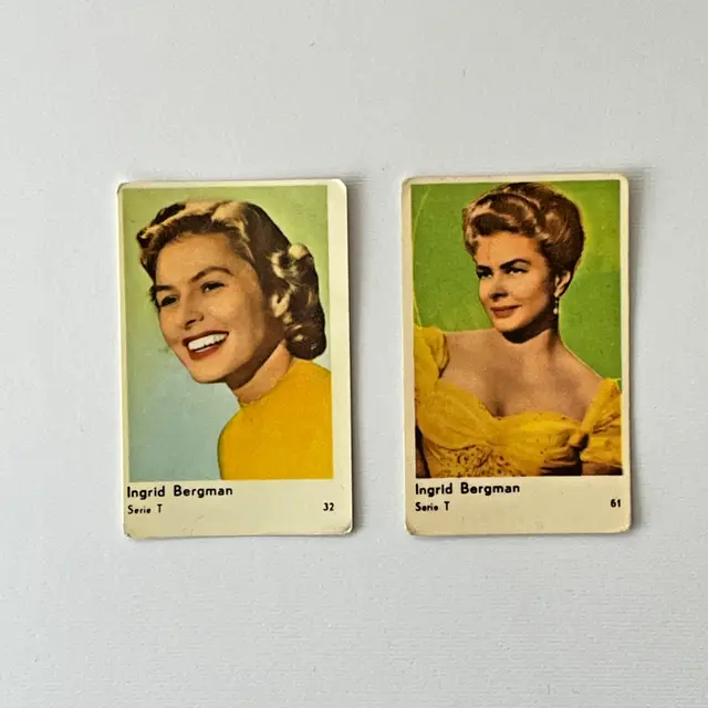 Vintage 1958 Serie T Ingrid Bergman Complete Set Dutch Gum Trading Card