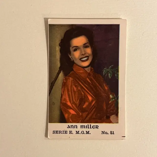 Ann Miller 1954 Dutch Gum Serie E #51 Vintage Trading Card