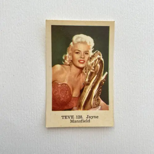Jayne Mansfield 1962 Dutch Gum TEVE Set #128 Vintage Trading Card
