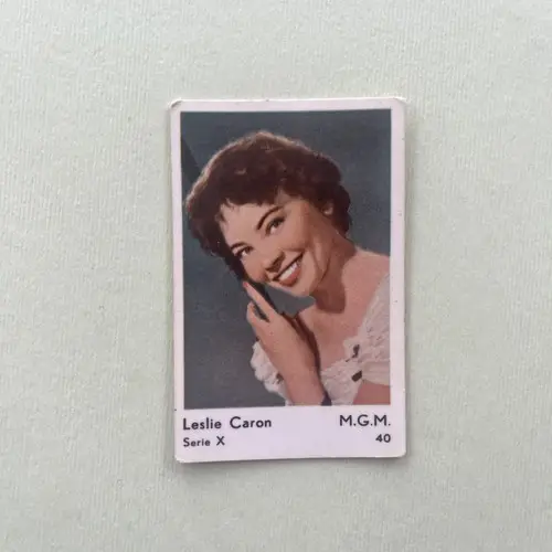 Leslie Caron 1961 Dutch Gum Serie X #40 Vintage Trading Card