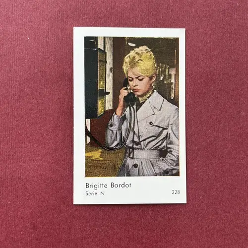 Brigitte Bordot 1962 Dutch Gum Serie N #223 Trading Card