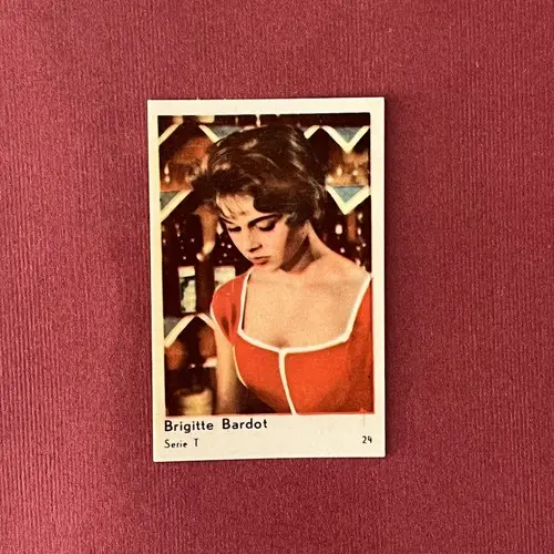 Brigitte Bardot 1958 Dutch Gum Serie T #24 Vintage Trading Card