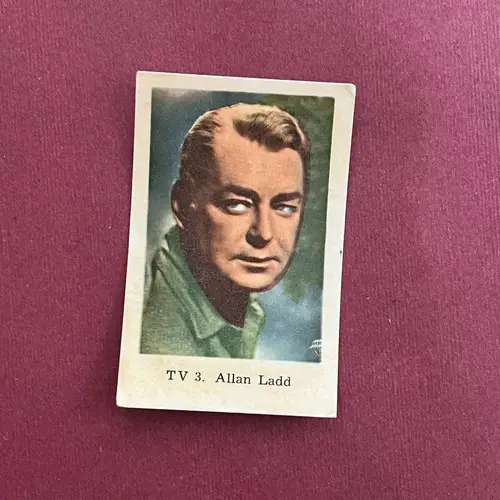 Alan Ladd 1962 Dutch Gum TV Set #3 Vintage Trading Card