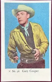 Gary Cooper 1958 Dutch Gum X Nr Set #56 Vintage Trading Card