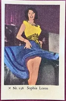 Sophia Loren 1958 Dutch Gum X Nr Set #158 Vintage Trading Card